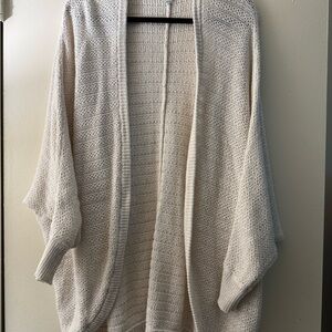Aerie Cream Textured Knit Cardigan Sweater